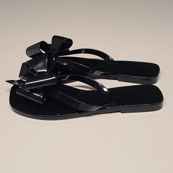 Jeffrey Campbell Sugary Big Bow jelly flip flop thong sandals size 8 - Picture 4 of 11